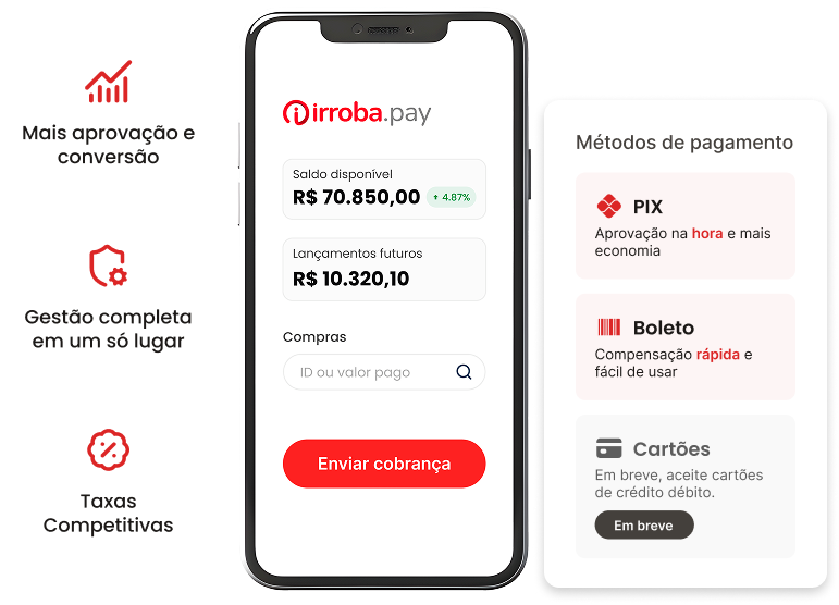 IrrobaPay - pagamento integrado com Pix e boleto